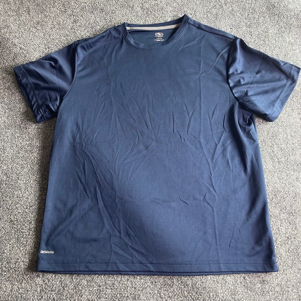 Athletic‎ Works Mens Navy Blue DriWorks Performance Tee Shirt L 42-44